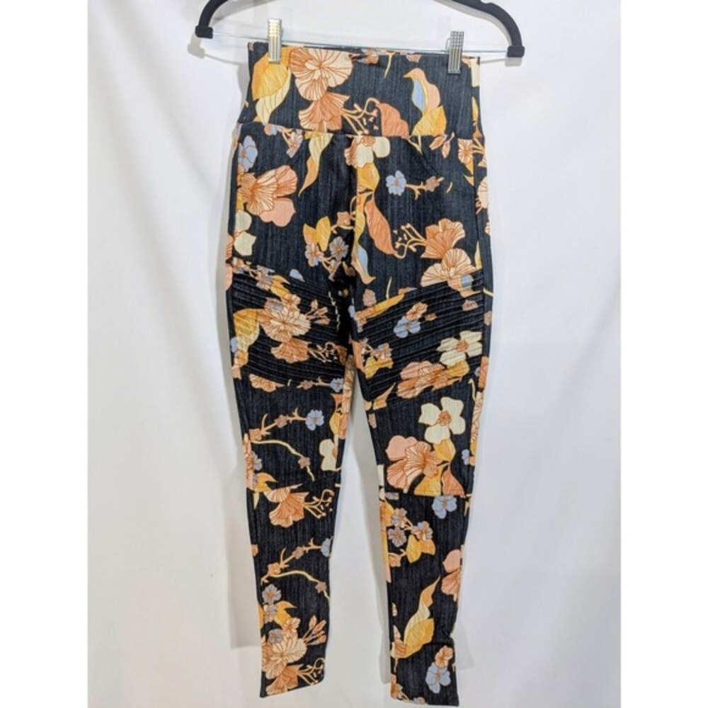 Agnes &‎ Dora Moto Jeggings Vintage Botanical Black Size Small NWT